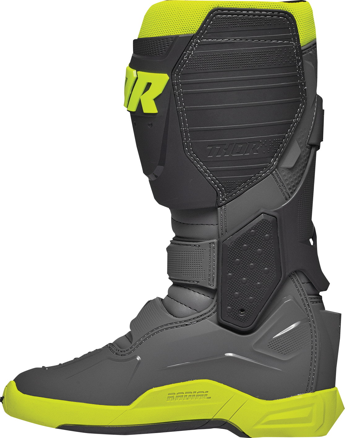 THOR Radial Boots Size 9 - Gray and Fluorescent Yellow | Part 3410-2747