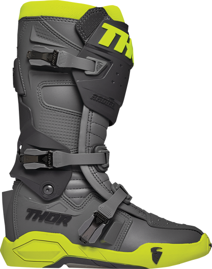 THOR Radial Boots Size 9 - Gray and Fluorescent Yellow | Part 3410-2747