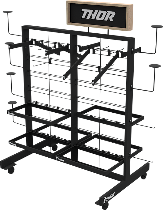 THOR Gondola Display with Helmet Hooks and Shelves – Part Number 9903-0703