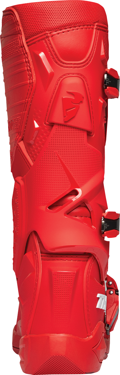 THOR Radial Boots Size 15 - Red, Model 3410-2744 with Durable Synthetic Overlays and Adjustable Fit