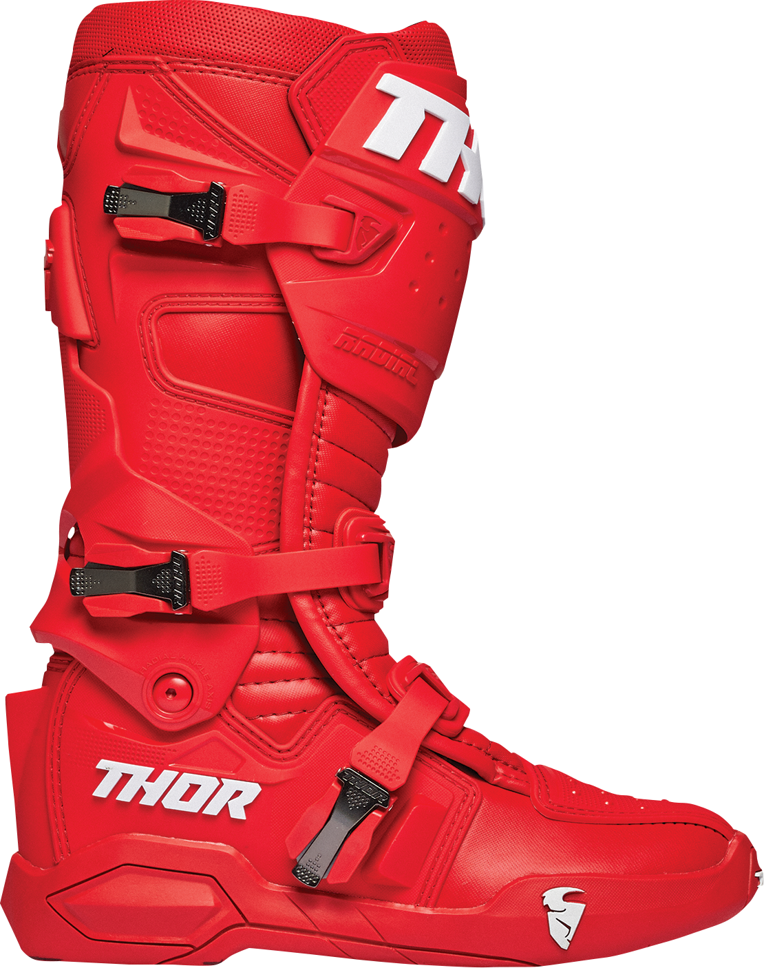 THOR Radial Boots Size 15 - Red, Model 3410-2744 with Durable Synthetic Overlays and Adjustable Fit