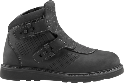 ICON El Bajo2 Boots - Black, US 10 - Heavy-Duty Leather Motorcycle Boots with Impact Protection