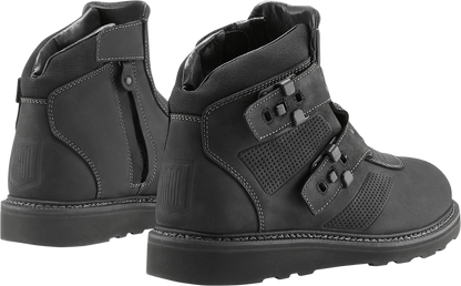 ICON El Bajo2 Boots - Black, US 10 - Heavy-Duty Leather Motorcycle Boots with Impact Protection