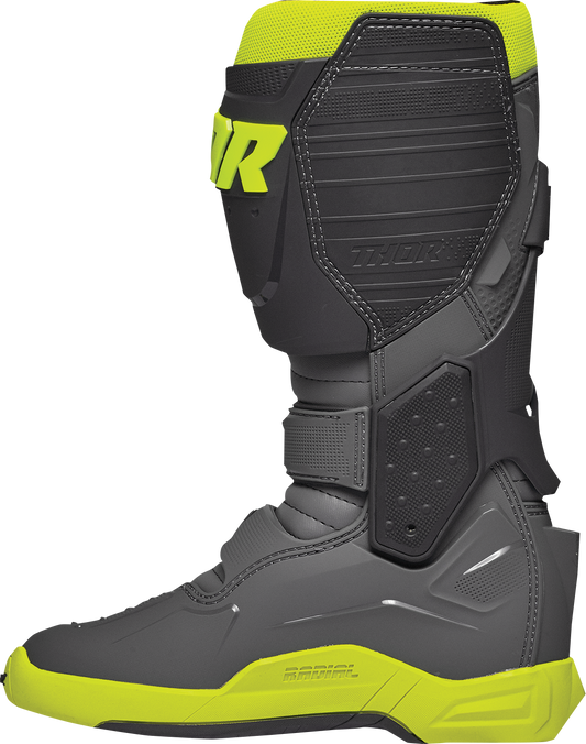 THOR Radial Boots Size 14 - Gray/Fluorescent Yellow - Part 3410-2752