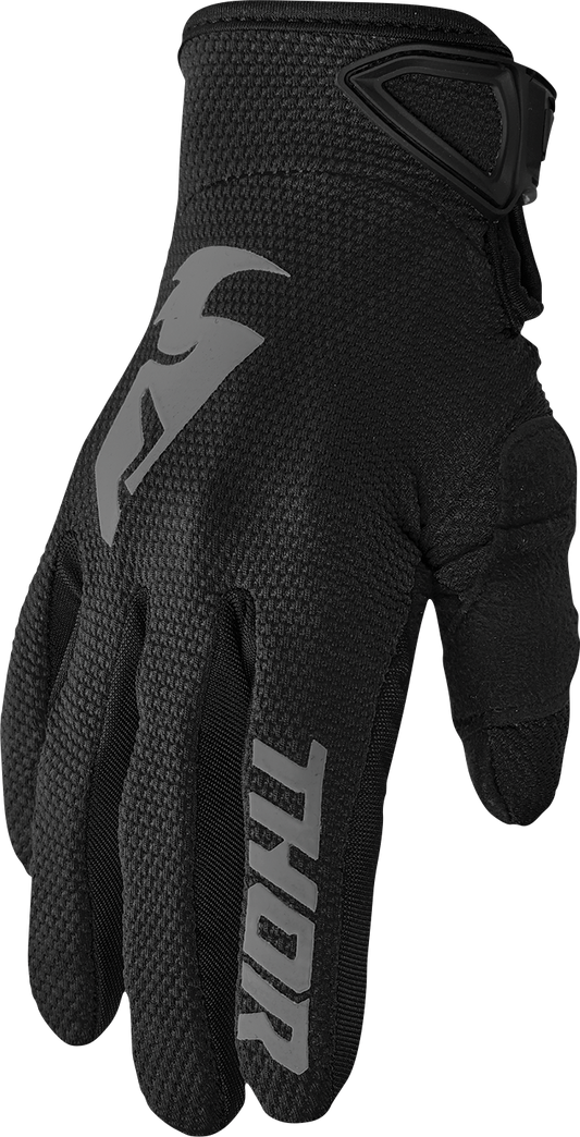 THOR Women's Sector Gloves Small by THOR - Black and Gray with Silicone Treated Fingertips