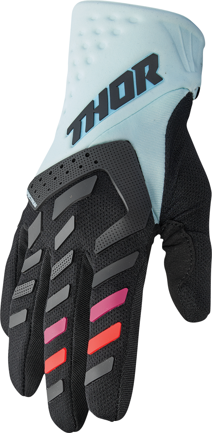 THOR Women's Spectrum Gloves - Black/Light Mint, Small - Part 3331-0234
