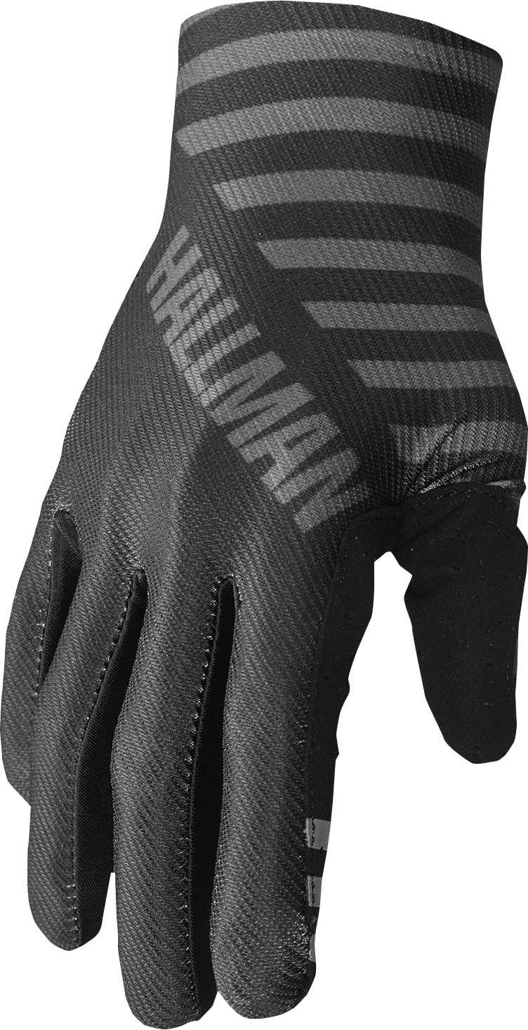 THOR Mainstay Gloves Slice Charcoal/Black XS - Lightweight Motorcycle Riding Gloves with Perforated Clarino® Palm and Durable Inner-Thumb