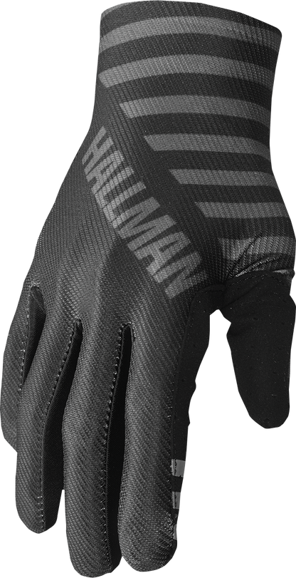 THOR Mainstay Gloves Slice Charcoal/Black XS - Lightweight Motorcycle Riding Gloves with Perforated Clarino® Palm and Durable Inner-Thumb