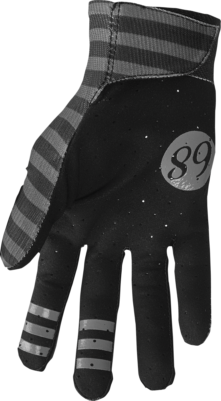 THOR Mainstay Gloves Slice Charcoal/Black XS - Lightweight Motorcycle Riding Gloves with Perforated Clarino® Palm and Durable Inner-Thumb