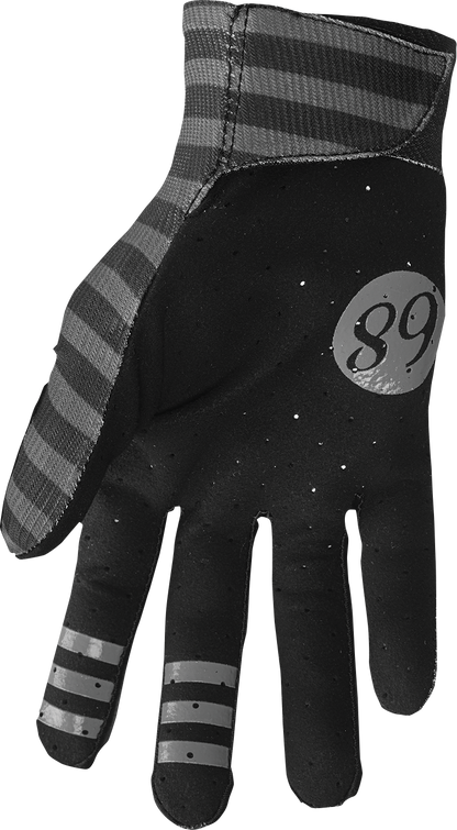 THOR Mainstay Gloves Slice Charcoal/Black XS - Lightweight Motorcycle Riding Gloves with Perforated Clarino® Palm and Durable Inner-Thumb