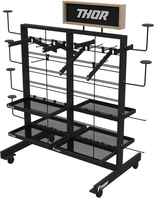 THOR Gondola Display with Helmet Hooks and Shelves - Part Number 9903-0704