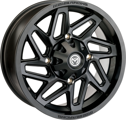 Moose Offroad 361X Front Wheel - Black Finish, 12x7 Inch, 4/156 Bolt Pattern, 4+3 Offset - Part #361MO127156MB4