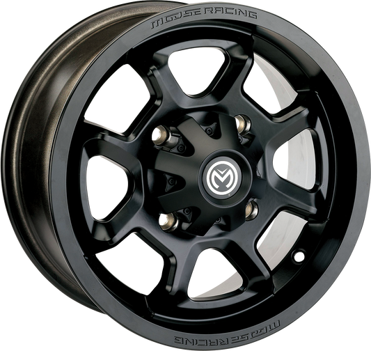 Moose Offroad 415X Rear Wheel - 12x8 Inches, Black Finish, 4/110 Bolt Pattern, Part Number 415MO128110MB4