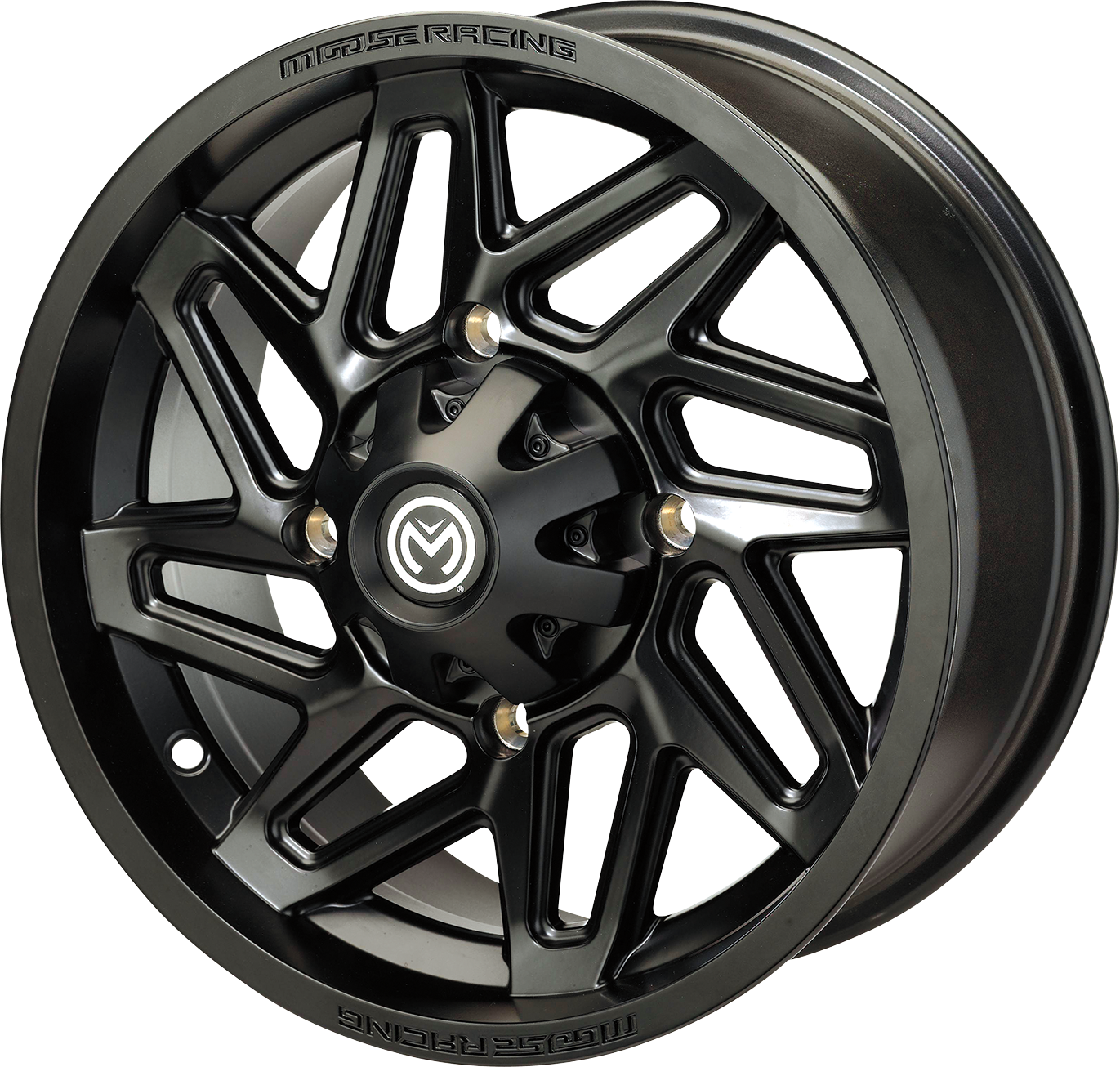 Moose Offroad 361X Front Wheel - Black Finish, 12x7 Inch, 4/156 Bolt Pattern, 4+3 Offset - Part #361MO127156MB4