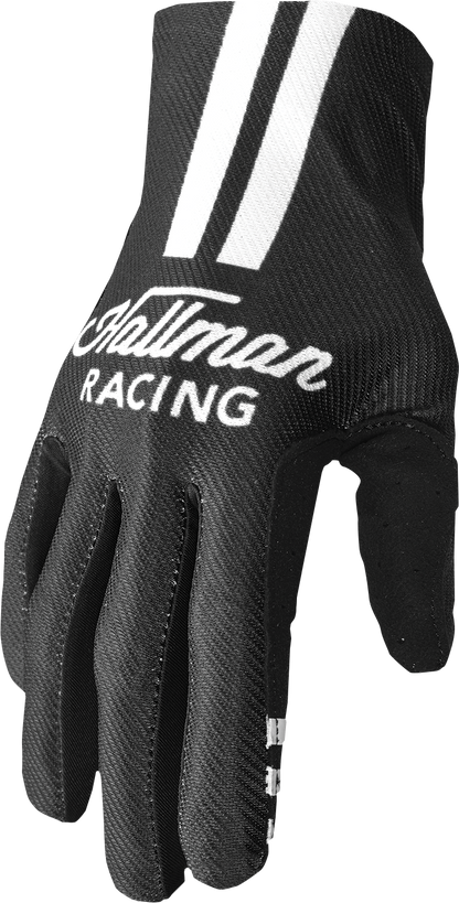 THOR Mainstay Gloves Roosted 2XL - Black and White - Durable Motorcycle Riding Gloves with Perforated Clarino® Palm