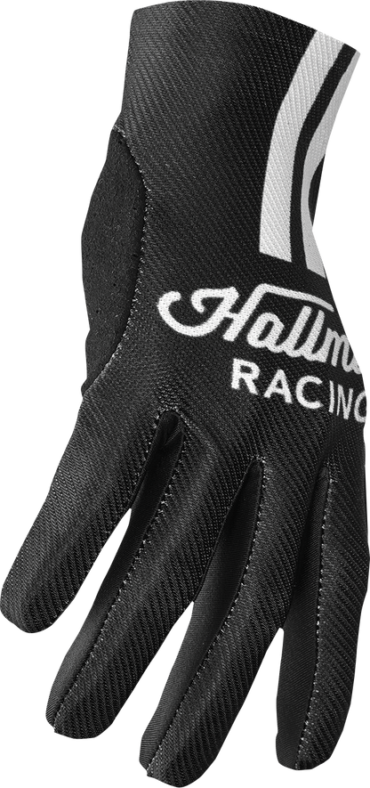 THOR Mainstay Gloves Roosted 2XL - Black and White - Durable Motorcycle Riding Gloves with Perforated Clarino® Palm