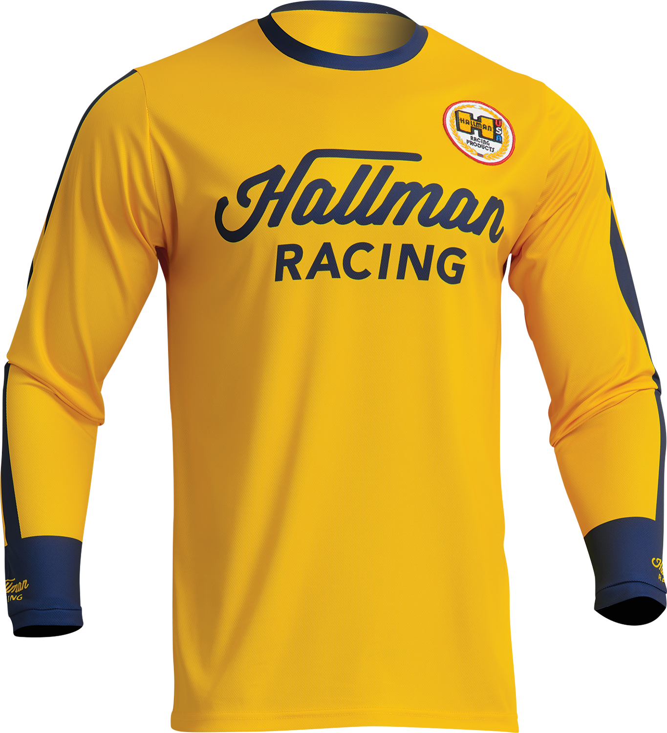 THOR Hallman Differ Roosted Jersey - Lemon/Navy, Small (Part Number 2910-7121)