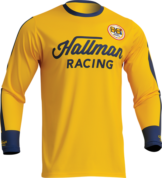 THOR Hallman Differ Roosted Jersey - Lemon/Navy, Small (Part Number 2910-7121)
