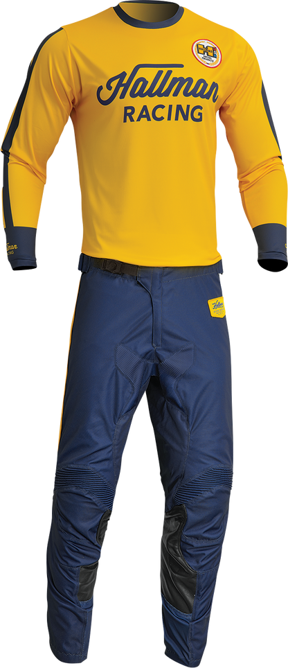 THOR Hallman Differ Roosted Jersey - Lemon/Navy, Small (Part Number 2910-7121)