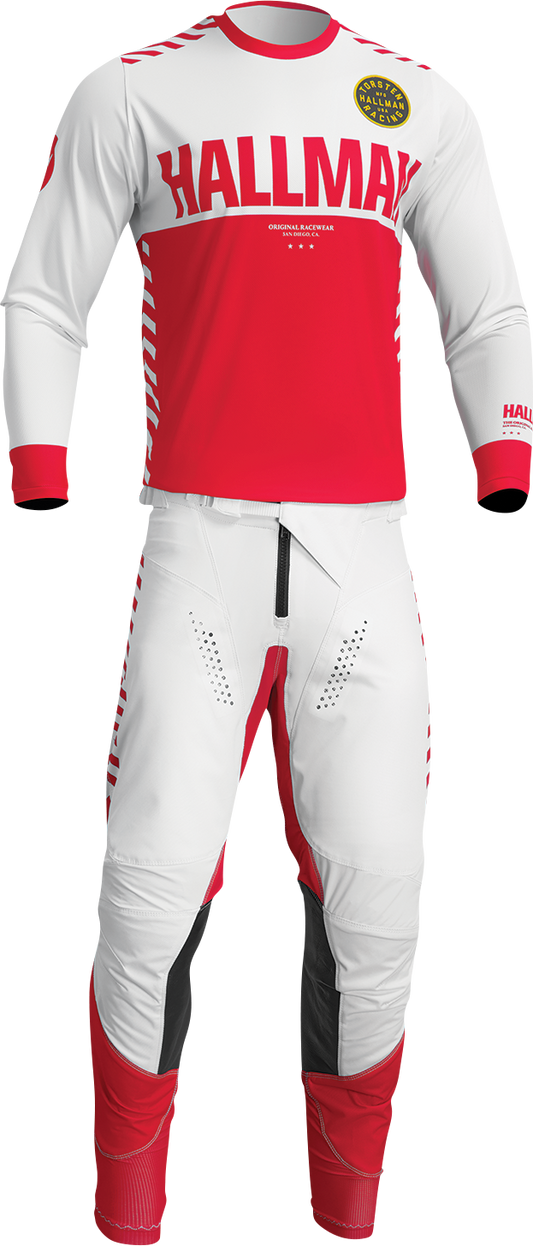 THOR Differ Slice Jersey - White/Red, Small - Durable Performance Cycling Apparel