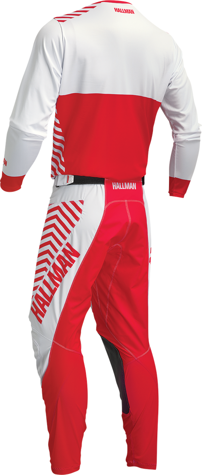 THOR Differ Slice Jersey - White/Red, Small - Durable Performance Cycling Apparel