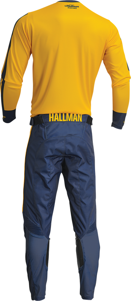 THOR Hallman Differ Roosted Jersey - Lemon/Navy, Small (Part Number 2910-7121)