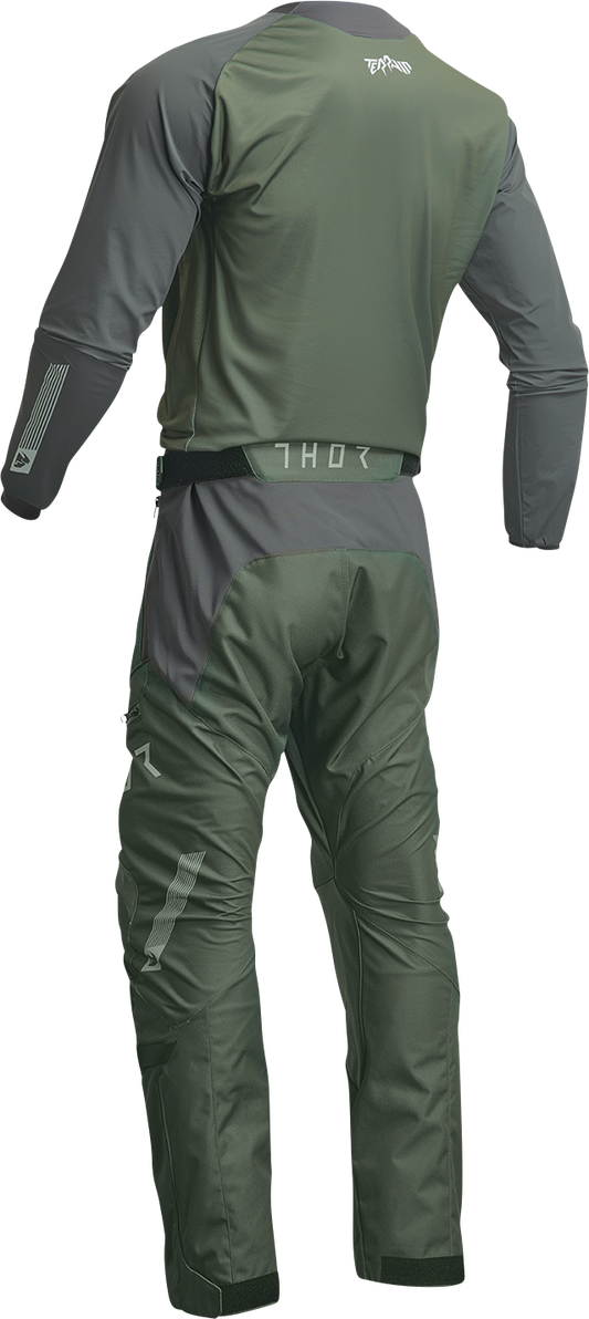THOR Terrain Jersey - Army/Charcoal - XL - Four-Way Stretch, Ventilated, Moisture Wicking Performance Gear