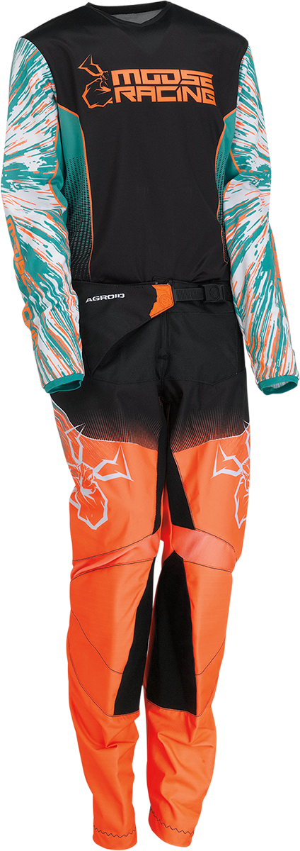 Moose Offroad Youth Agroid Pants - Teal, Orange & Black - US 28, Part #2903-2260