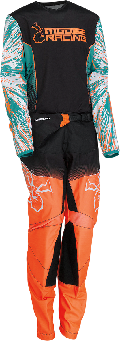Moose Offroad Youth Agroid Pants - Teal, Orange & Black - US 28, Part #2903-2260
