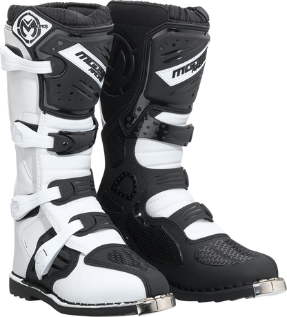 MOOSE OFFROAD Qualifier Boots Size 14 - Black and White, Part 3410-2606