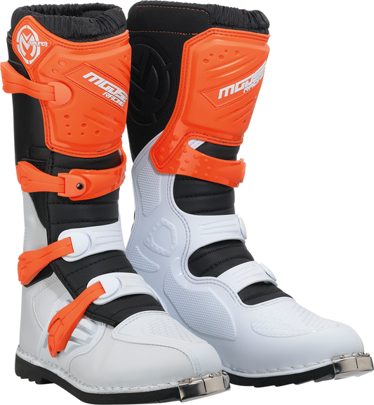 MOOSE OFFROAD Qualifier Boots Size 11 - Orange with Reinforced Steel Toe and TPU Protection