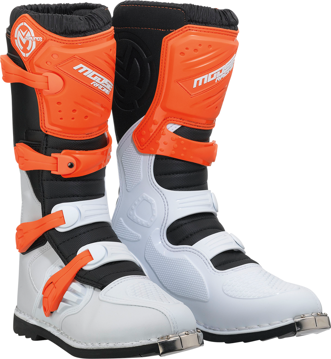MOOSE OFFROAD Qualifier Boots Size 12 with Synthetic Leather and Steel Toe - Orange, Part 3410-2622