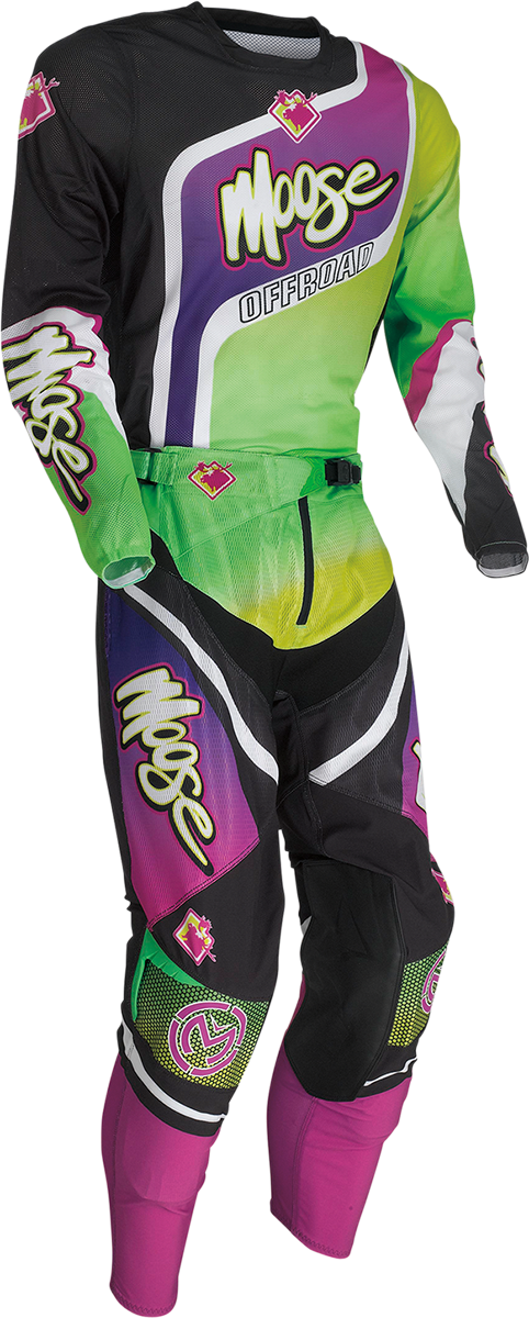 MOOSE OFFROAD Sahara Pants – Purple/Green, US 32 – Part No. 2901-10412