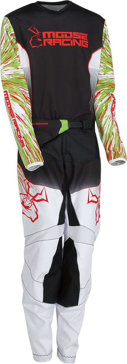 Moose Offroad Youth Agroid Jersey Medium - Green, Red & Black, Part No. 2912-2268