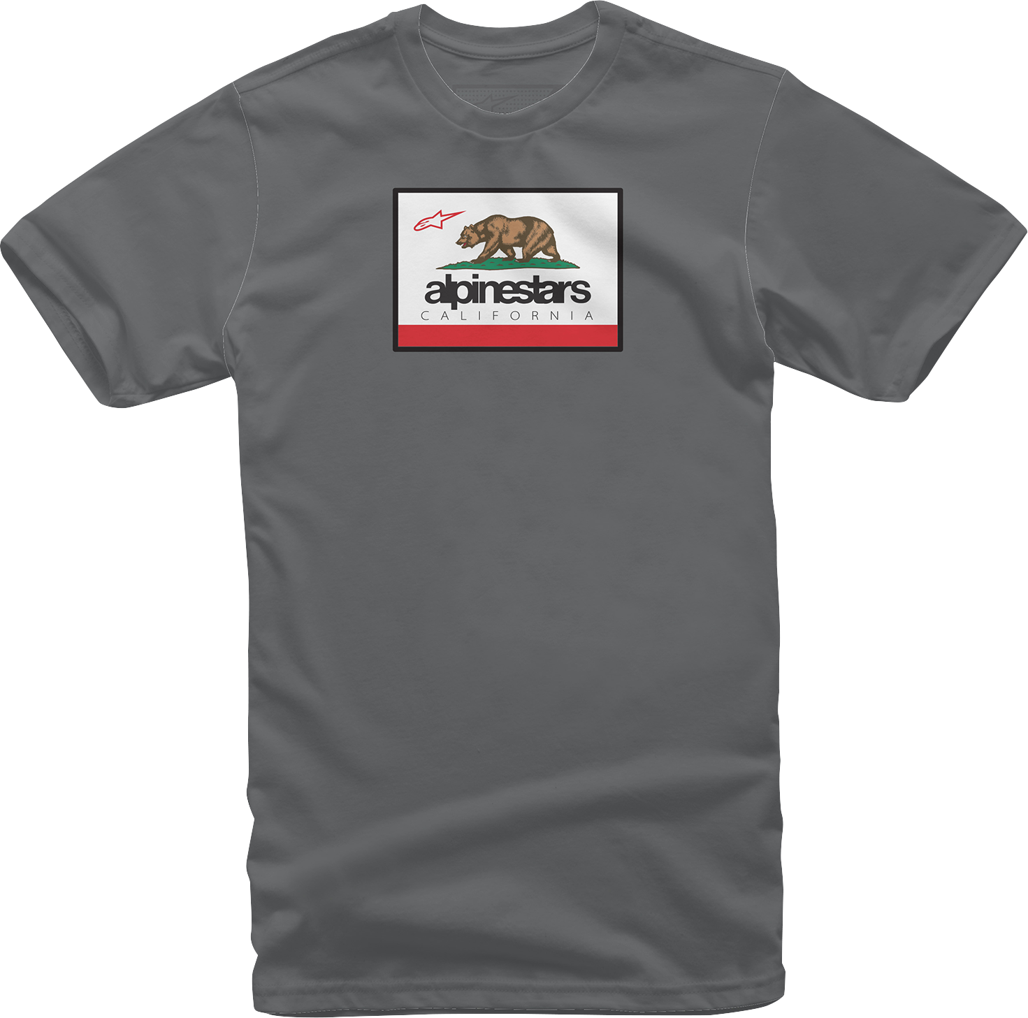 Alpinestars Cali 2.0 Charcoal T-Shirt - Large, 100% Combed Ring-Spun Cotton