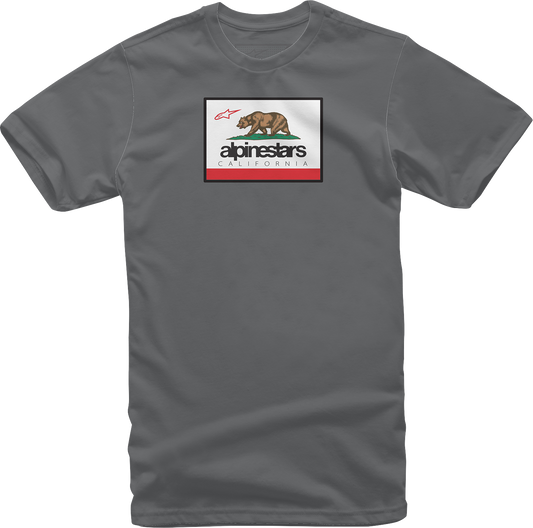 Alpinestars Cali 2.0 Charcoal T-Shirt - Large, 100% Combed Ring-Spun Cotton