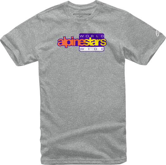 Alpinestars World Wide Again Heather Gray T-Shirt - Medium, Part Number 1232-722361026M