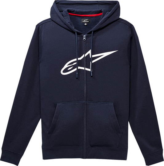 Alpinestars Ageless II Zip Hoodie Navy/White XL - Comfortable Cotton-Poly Blend with Signature Details