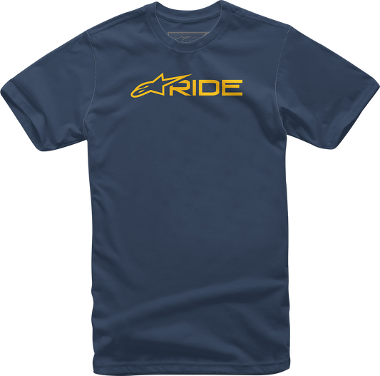 Alpinestars Ride 3.0 T-Shirt - Navy/Gold - Large (Part #1232-722007059L)