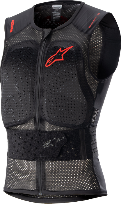 Alpinestars Nucleon Flex Pro Protection Vest - Black/Red, XS - Enhanced Back and Chest Protection