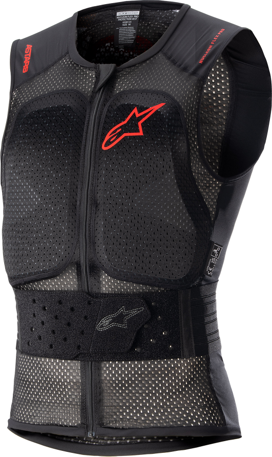 Alpinestars Nucleon Flex Pro Protection Vest - Black/Red, XS - Enhanced Back and Chest Protection