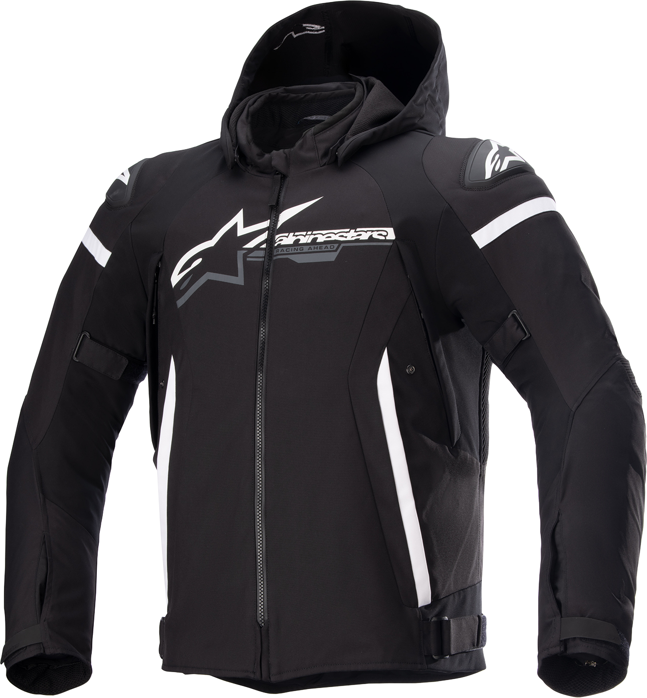 Alpinestars Zaca Waterproof Jacket 3XL - Black/White with Nucleon Flex Pro Armor Compatibility