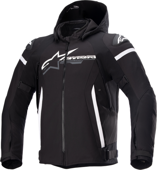 Alpinestars Zaca Waterproof Jacket 3XL - Black/White with Nucleon Flex Pro Armor Compatibility