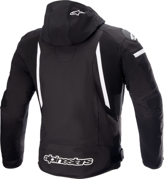 Alpinestars Zaca Waterproof Jacket 3XL - Black/White with Nucleon Flex Pro Armor Compatibility