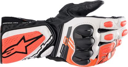 Alpinestars SP-8 V3 Gloves – Black/White/Fluo Red, Large