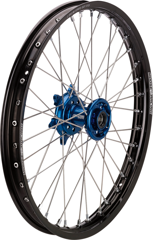 Moose Offroad MF-16021-BKBU SX-1 Front Wheel Assembly for Husqvarna, Gas Gas, KTM - 21x1.6 Black Wheel with Blue Hub