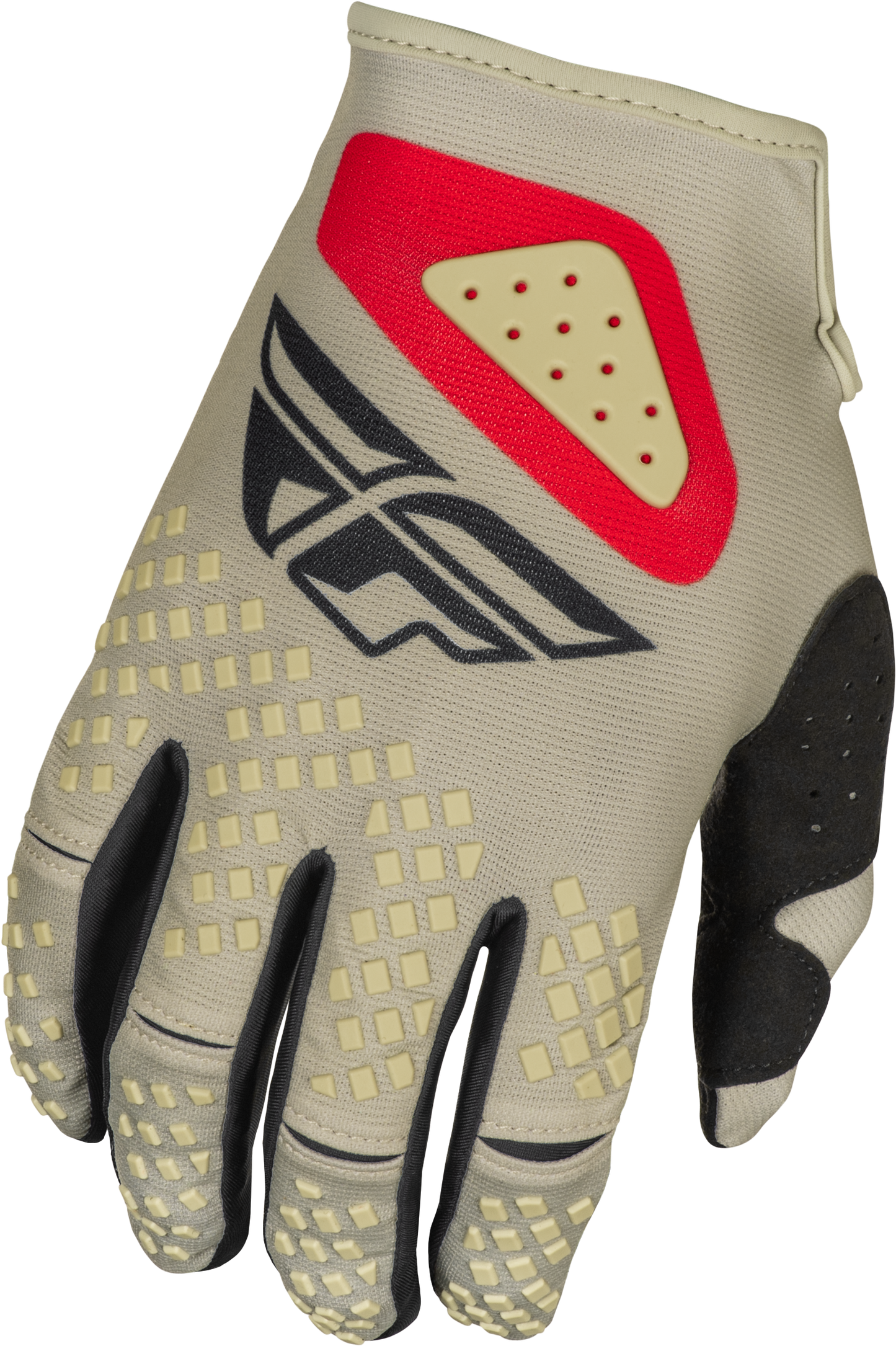 Fly Racing Kinetic Sym Gloves Light Grey/Red/Black - Part Number 378-4103X