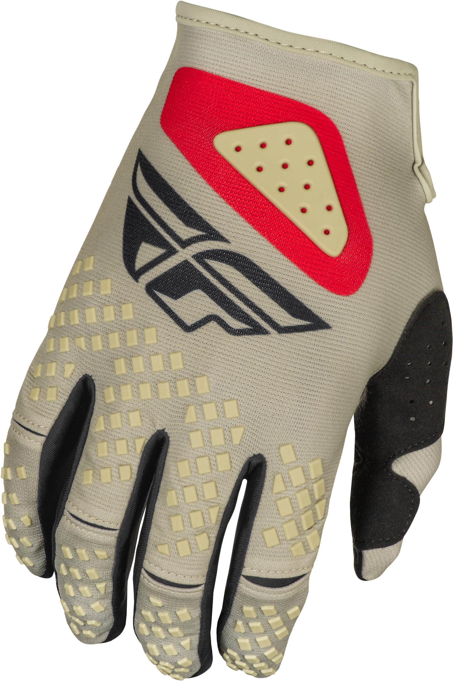 Fly Racing Kinetic Sym Gloves Light Grey/Red/Black - Part Number 378-4103X