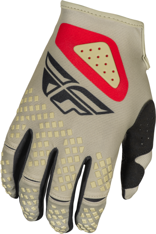 Fly Racing Kinetic Sym Gloves Light Grey/Red/Black - Part Number 378-4103X