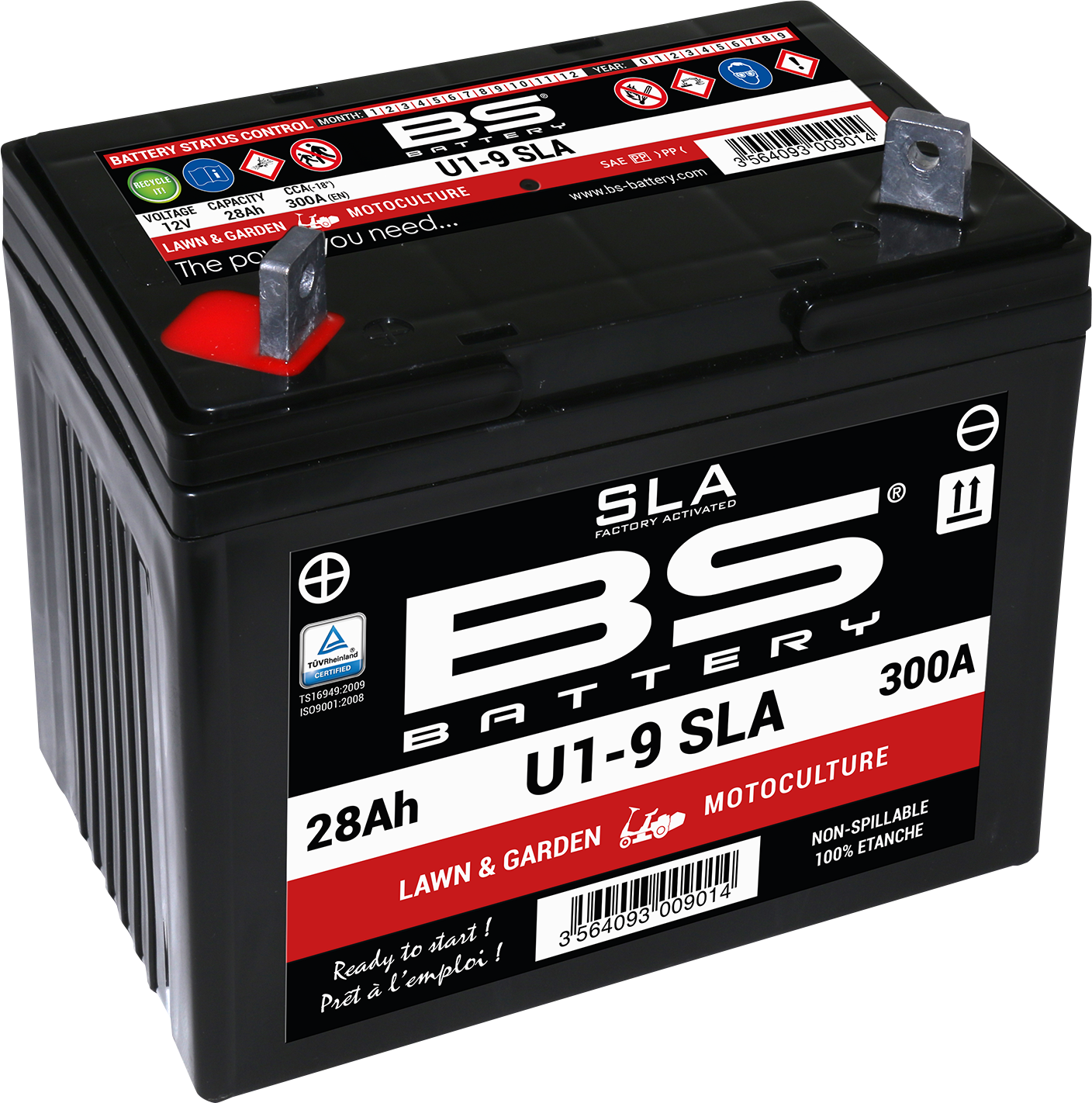BS BATTERY U1-9 300901 Absorbed Glass Mat (AGM) Maintenance-Free Battery